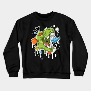 Graffiti Dinosaur Drip Crewneck Sweatshirt